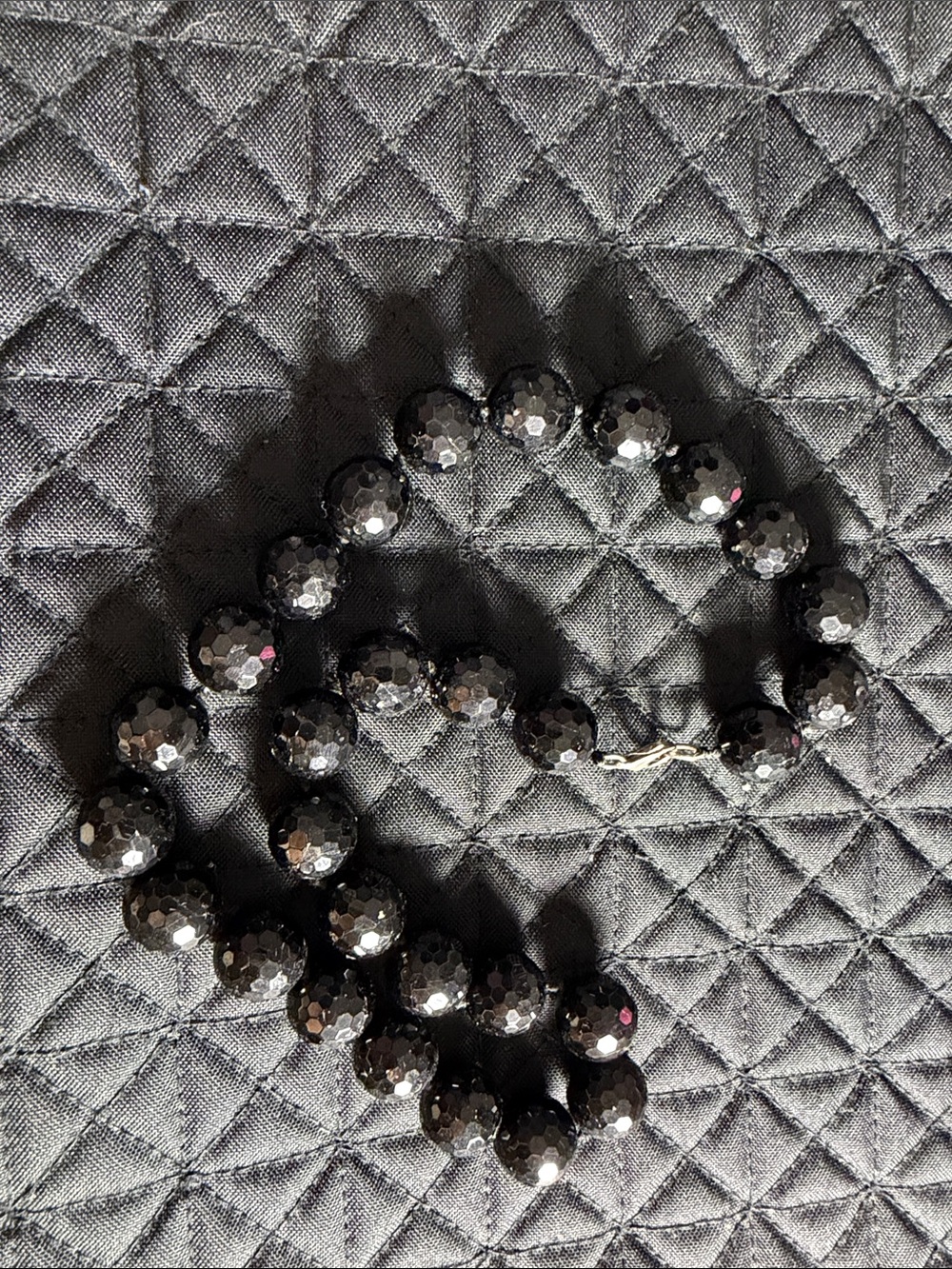 Faceted Black Bead Necklace - Elegant Women's Jewelry